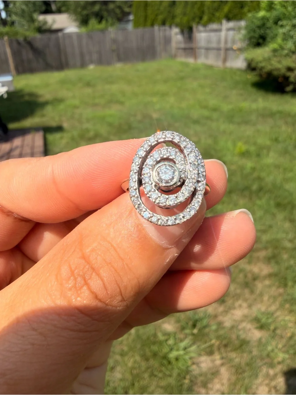 14k White Gold .87 Ctw Natural Diamond Vintage BH By Effy Ring Size 5.75.